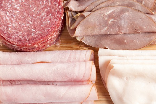 deli meat slices ham salami