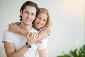 young man with mature woman