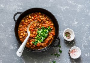 slow cooked beans in a pot