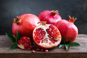 pomegranate seeds and fruit